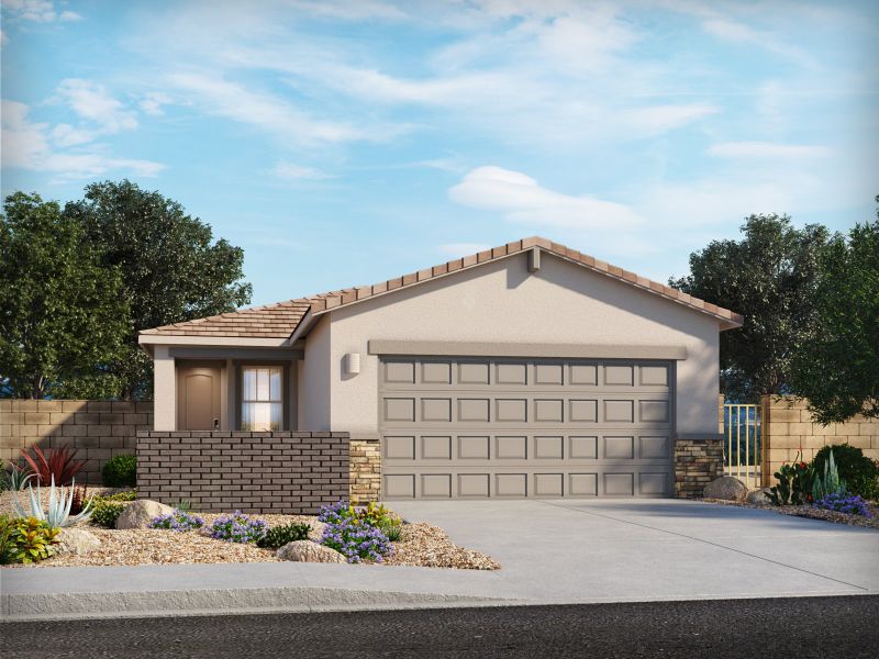 Representative exterior photo of a completed home built from the Turquoise by Meritage Homes in Summerstone II, Tucson, AZ (Image 13). Representative exterior photo of a completed home built from the Turquoise by Meritage Homes in Summerstone II, Tucson, AZ (Image 13).