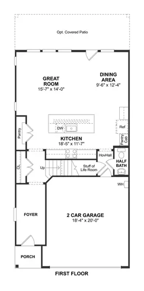 2D floor plan layout for the Maricopa by K. Hovnanian® Homes in León, Houston, TX (Image 4).