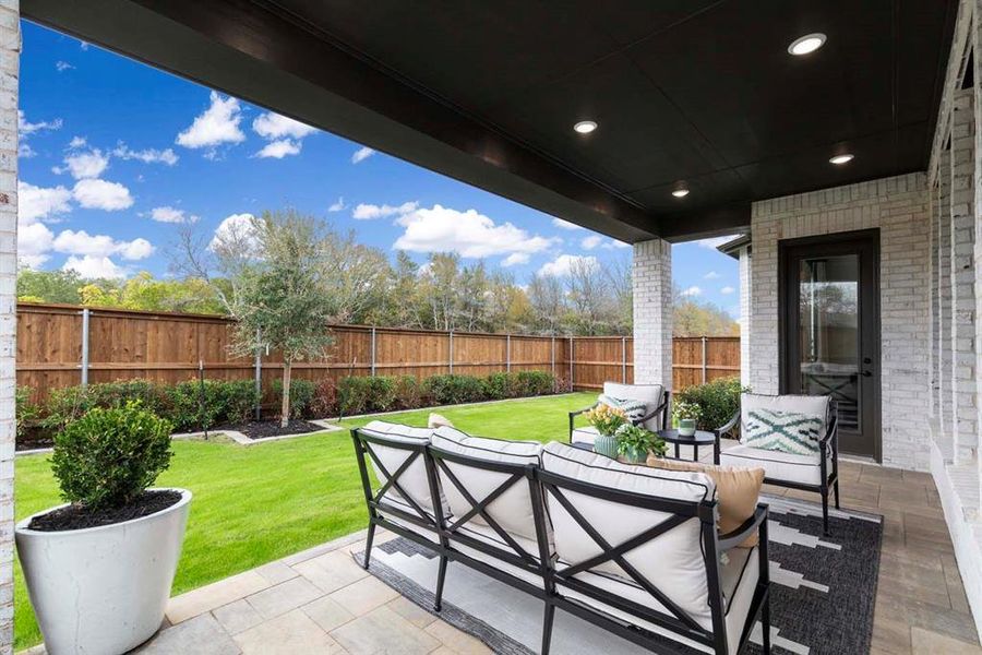 Exterior details and patio area of a home in Gateway Village - The Reserve, Denison (Image 3).
