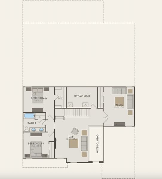 2D floor plan layout for the Merlot Grand by Pulte Homes in The Landings at Saint Johns, St. Johns, FL (Image 3). 2D floor plan layout for the Merlot Grand by Pulte Homes in The Landings at Saint Johns, St. Johns, FL (Image 3).