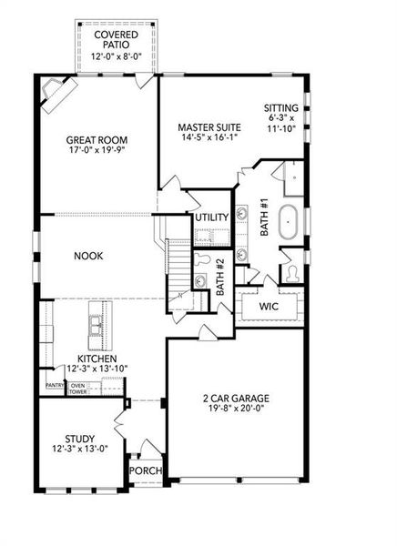 2D floor plan layout of this home in Timberbrook, Justin, TX (Image 5).