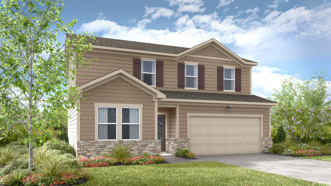 Representative exterior photo of a completed home built from the Azalea by Taylor Morrison in Windance Lake, Loganville, GA (Image 2). Representative exterior photo of a completed home built from the Azalea by Taylor Morrison in Windance Lake, Loganville, GA (Image 2).