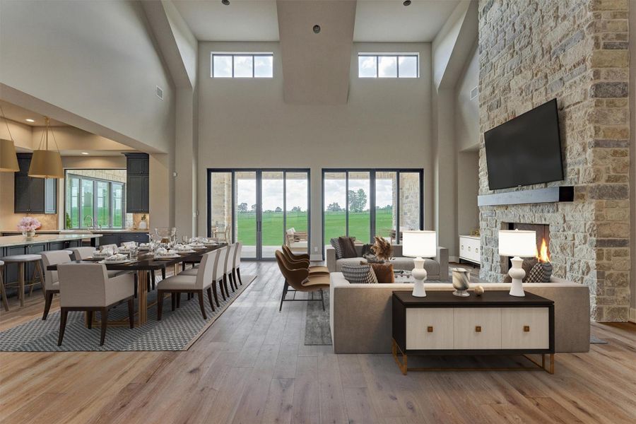 Relax in the den, enjoy the fireplace, dine, entertain both indoors and outdoors. Photo is virtually staged/enhanced. Relax in the den, enjoy the fireplace, dine, entertain both indoors and outdoors. Photo is virtually staged/enhanced.