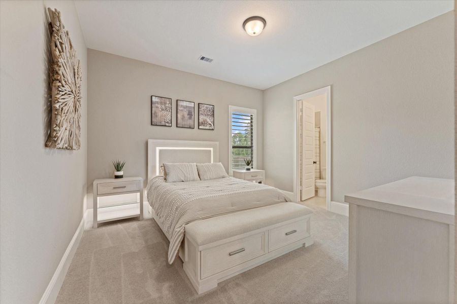 The secondary bedrooms are generously sized and thoughtfully designed with comfort, privacy, and flexibility in mind — perfect for family, guests, or additional workspace needs.