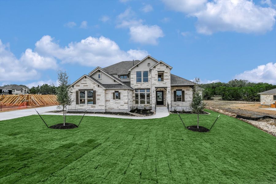 Representative exterior photo of a completed home built from the Madera II by Giddens Homes in Scofield Farms Estates, Georgetown, TX (Image 64).