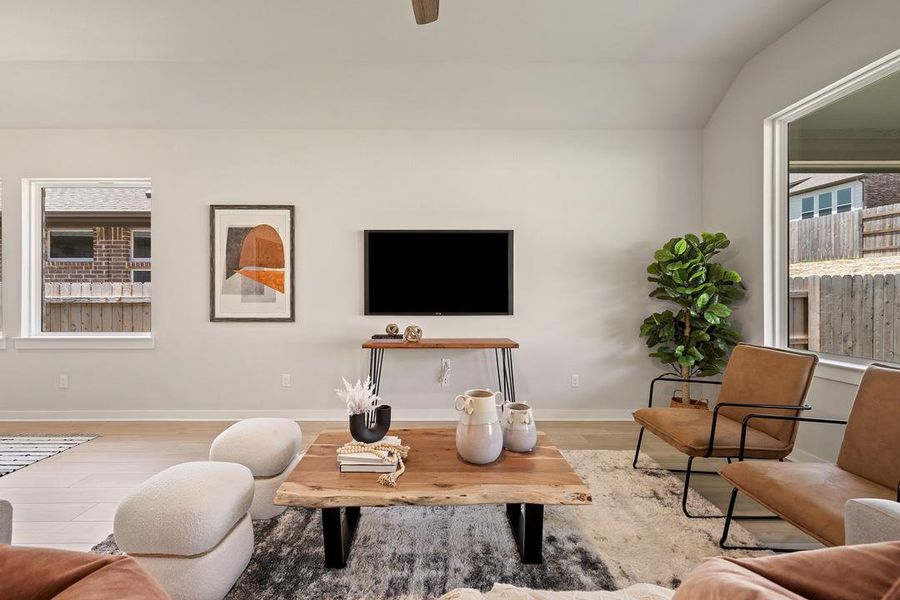 Furnished interior view inside a new home in Park Collection at Lariat, Liberty Hill (Image 11). Furnished interior view inside a new home in Park Collection at Lariat, Liberty Hill (Image 11).