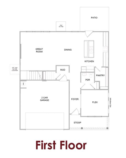 2D floor plan layout for the Briar by Chafin Communities in Greenefield, Cartersville, GA (Image 3).