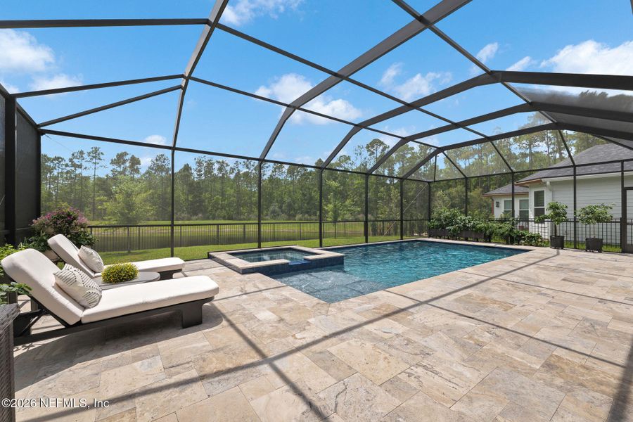 Exterior details and patio area of a home in Palm Crest at Seabrook, Ponte Vedra (Image 25). Exterior details and patio area of a home in Palm Crest at Seabrook, Ponte Vedra (Image 25).