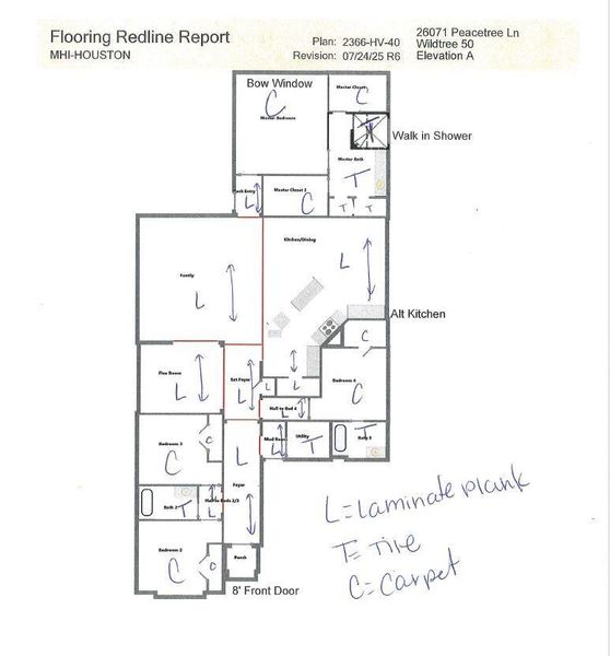 2D floor plan layout of this home in Wildtree, Magnolia, TX (Image 3).