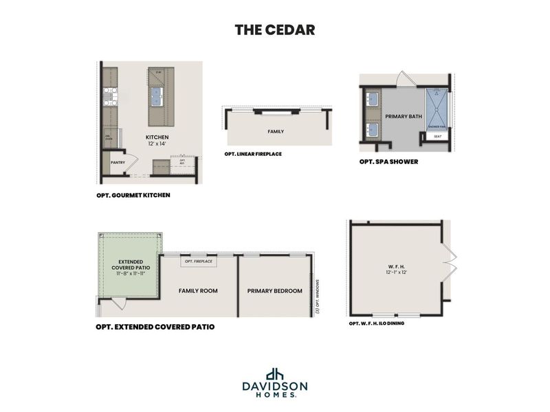2D floor plan layout for the The Cedar D by Davidson Homes LLC in Morgan Meadows, San Antonio, TX (Image 5). 2D floor plan layout for the The Cedar D by Davidson Homes LLC in Morgan Meadows, San Antonio, TX (Image 5).