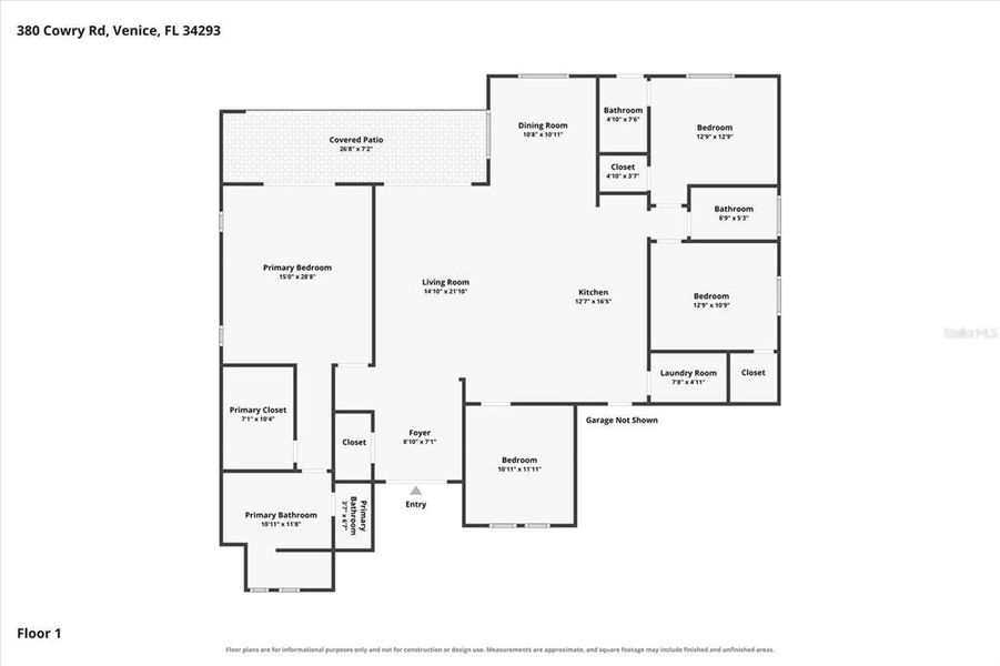 2D floor plan layout of this home in , Venice, FL (Image 5). 2D floor plan layout of this home in , Venice, FL (Image 5).