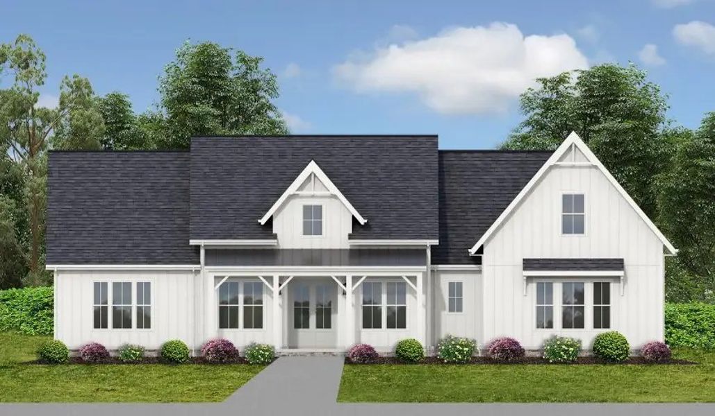 Representative exterior photo of a completed home built from the Hydrangea by Vision Home Crafters in Old Town Estates, Dacula, GA (Image 1).