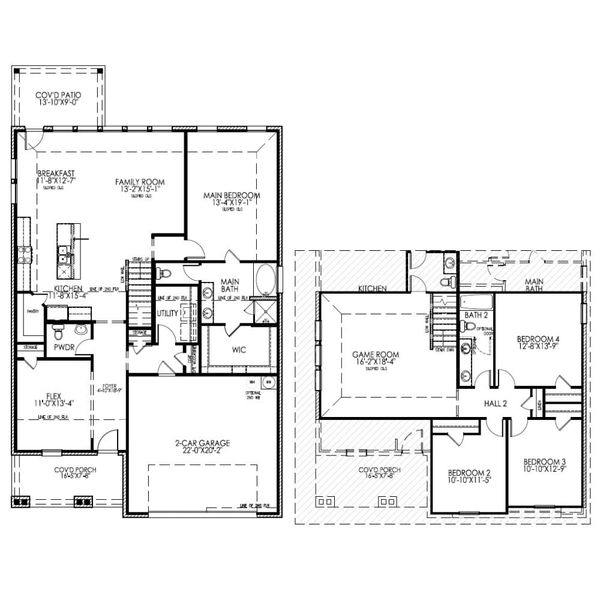 2D floor plan layout for the The Royal by Lillian Custom Homes in Mercer Meadows, Royse City, TX (Image 5).