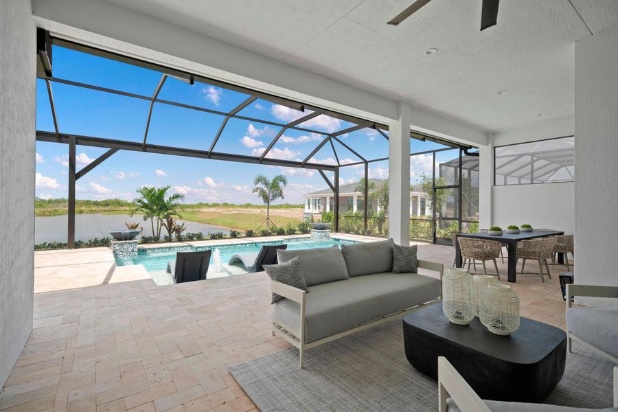 2D floor plan layout for the Mariposa by GHO Homes in Belterra, Port St. Lucie, FL (Image 24).