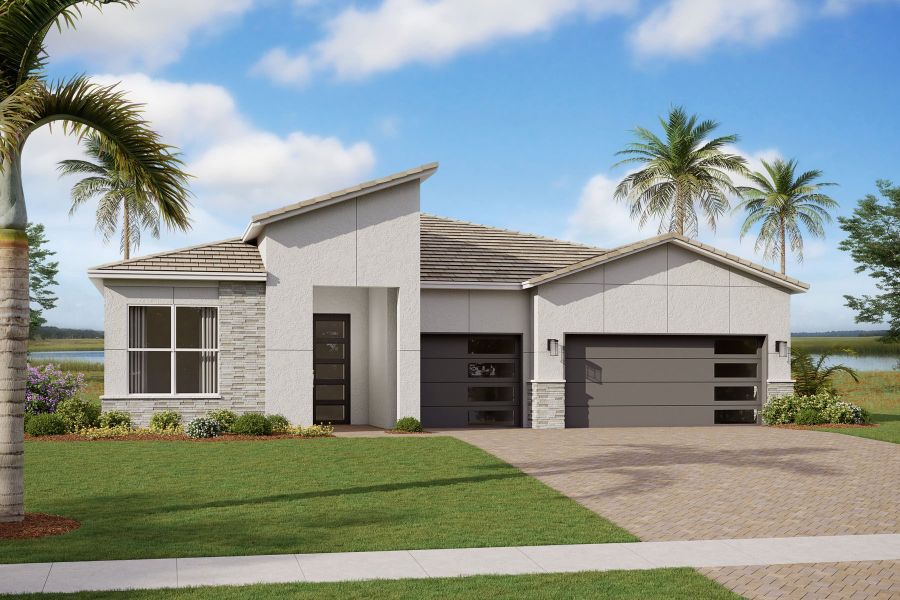 Representative exterior photo of a completed home built from the Harbor by Mattamy Homes in Tradition, Port St. Lucie, FL (Image 2).