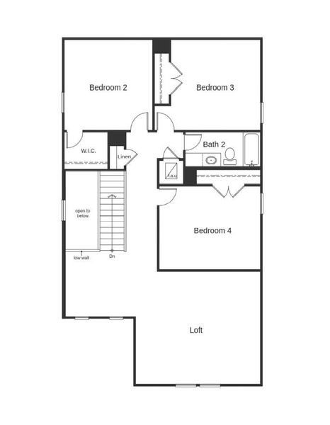 2D floor plan layout of this home in Sonterra - Cool Water, Jarrell, TX (Image 5).