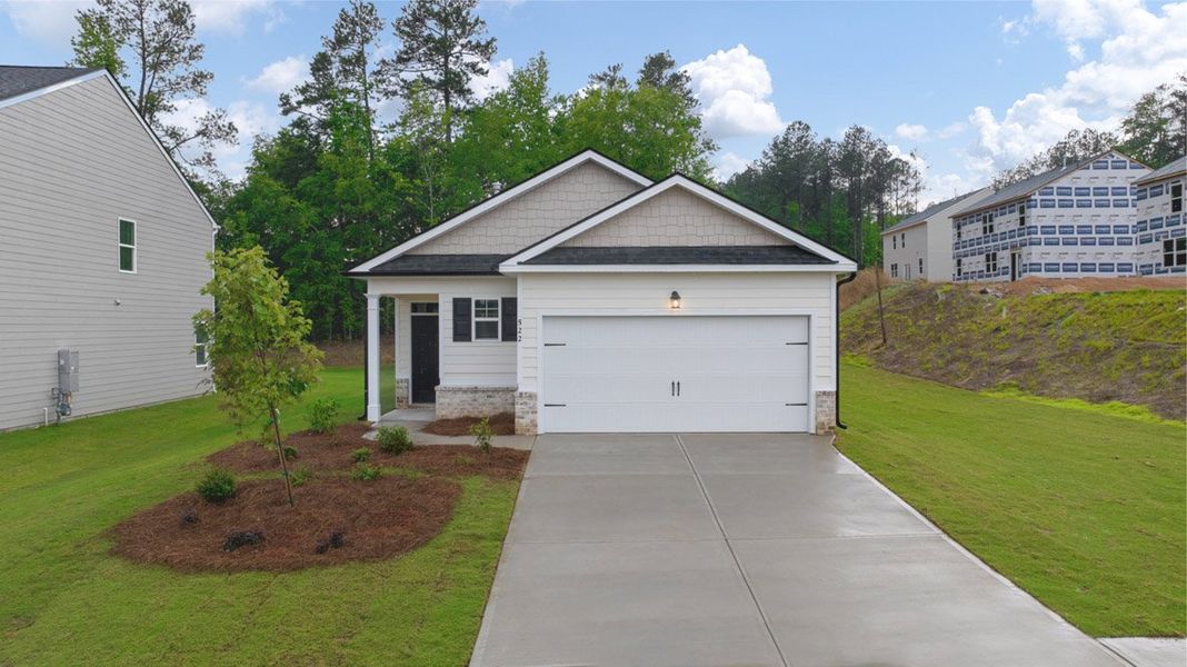 Front exterior of a new home in Estates at Deer Hollow, Grovetown, GA, highlighting curb appeal (Image 1). Front exterior of a new home in Estates at Deer Hollow, Grovetown, GA, highlighting curb appeal (Image 1).