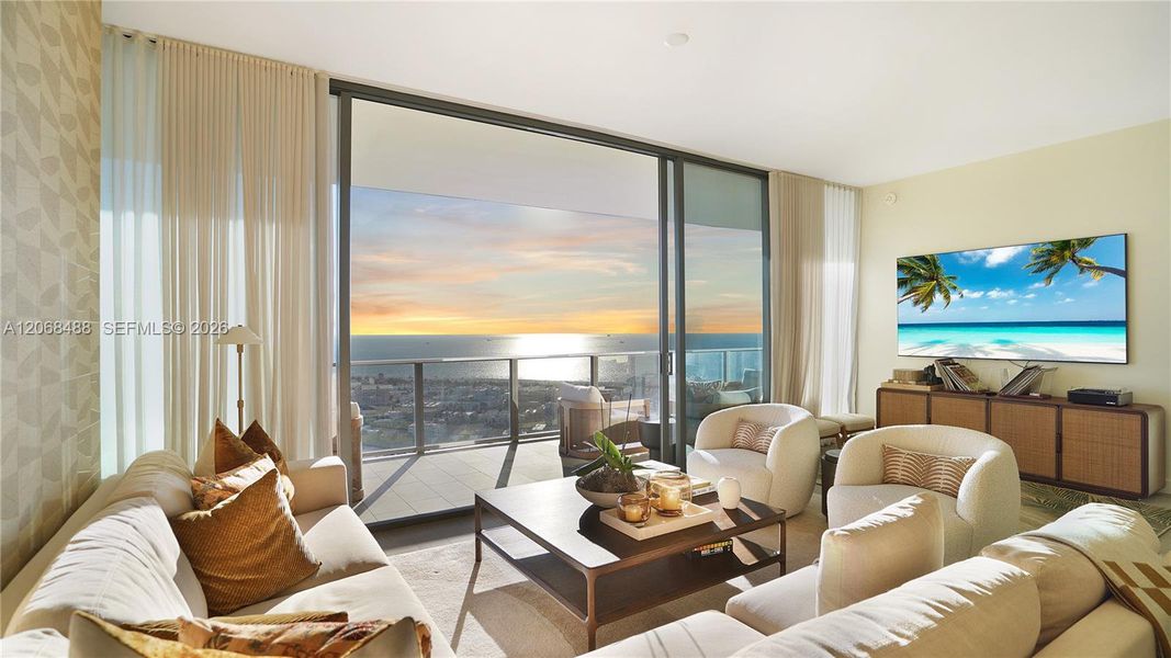 Furnished interior view inside a new home in , Miami Beach (Image 55). Furnished interior view inside a new home in , Miami Beach (Image 55).
