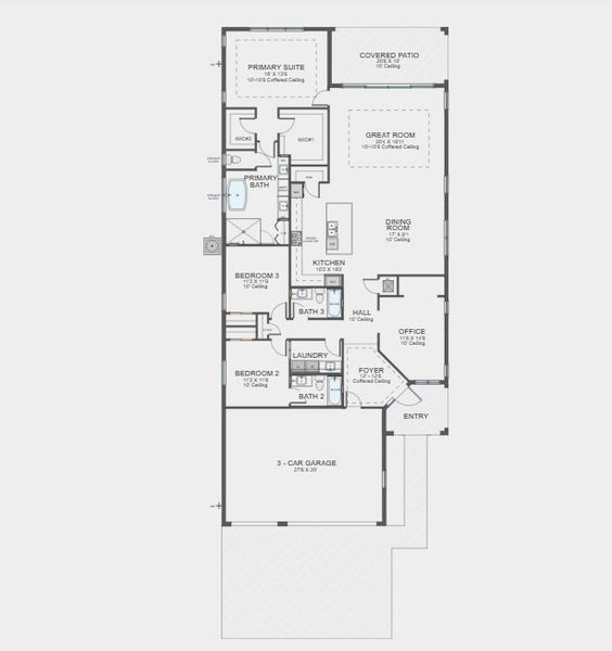 2D floor plan layout of this home in Solana Bay at Avenir, Palm Beach Gardens, FL (Image 3).