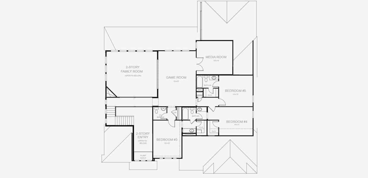 2D floor plan layout for the 4285S by Perry Homes in Jubilee 80', Hockley, TX (Image 4).