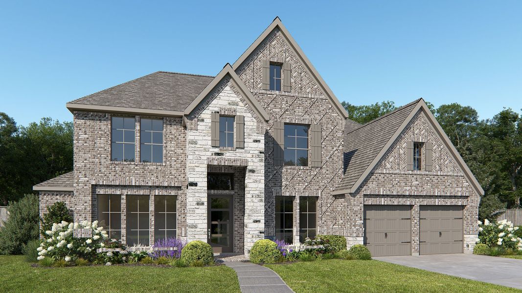 Representative exterior photo of a completed home built from the 3917W by Perry Homes in Santa Rita Ranch Tierra Rosa, Liberty Hill, TX (Image 4).