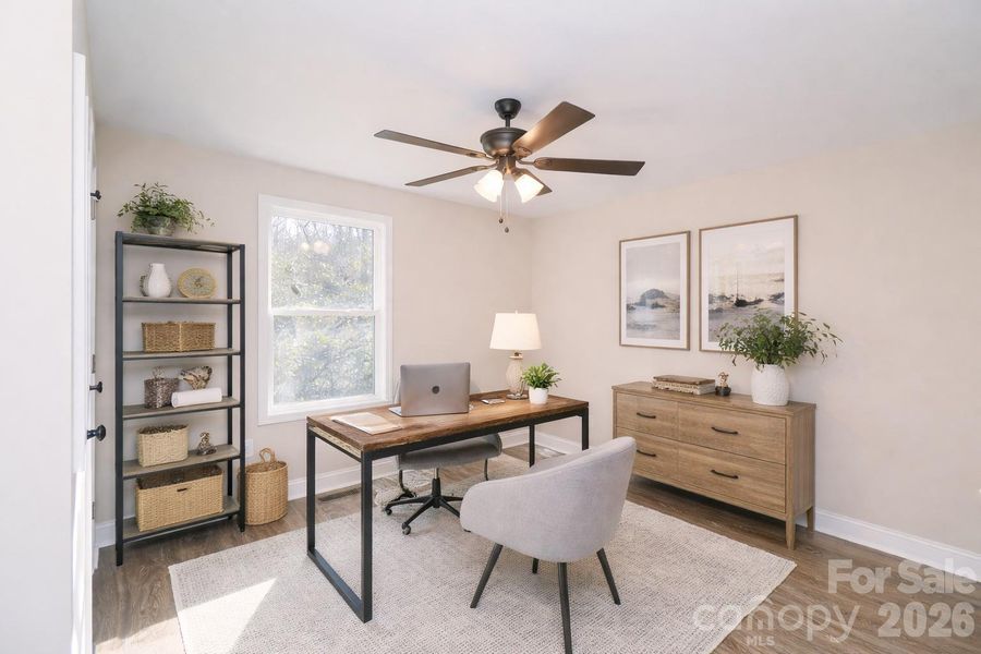 Virtually staged home office