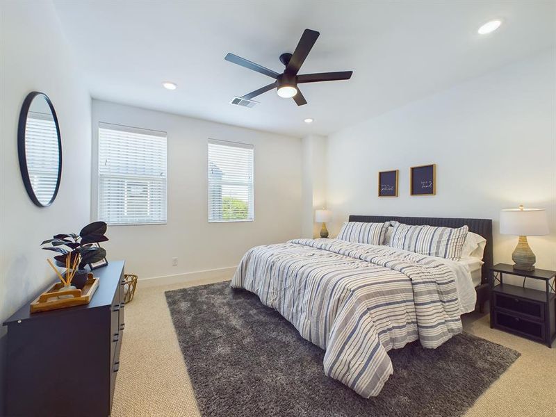 Spacious primary bedroom! CEILING FANS NOT INCLUDED