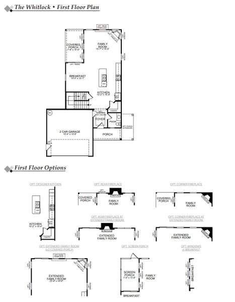 2D floor plan layout for the Whitlock With Two-Car Garage by Eastwood Homes in Chandler Ridge, McLeansville, NC (Image 3).
