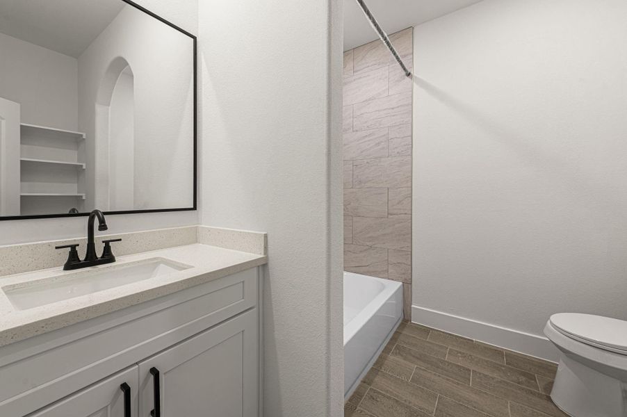 Spacious guest bathroom