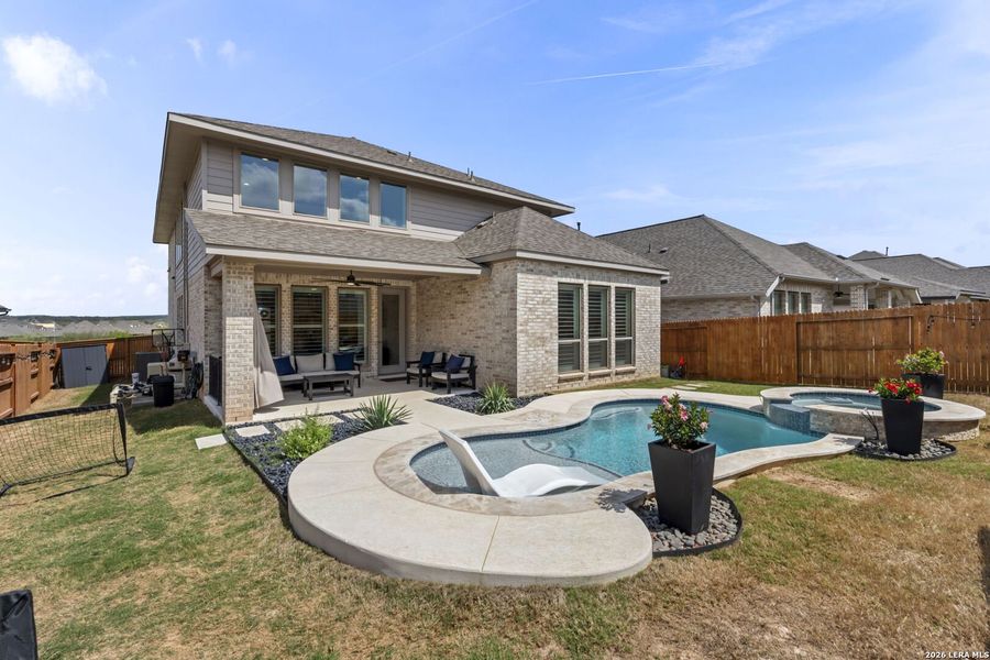 Exterior details and patio area of a home in Veramendi, New Braunfels (Image 3).