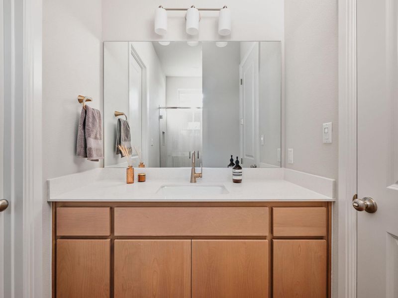 The guest suite features an ensuite bath.