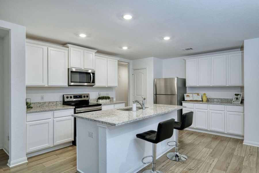 Kitchen with plenty of storage.