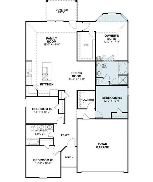 2D floor plan layout of this home in Pinewood at Grand Texas, New Caney, TX (Image 3).