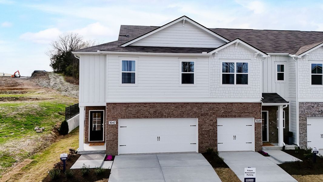 Front exterior of a new home in Addison Park, Lebanon, TN, highlighting curb appeal (Image 1).