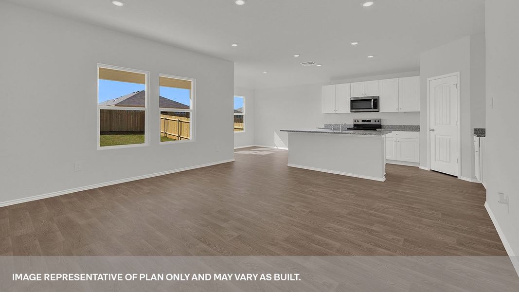 Representative unfurnished interior of a home built from the The Bellvue by D.R. Horton in Arroyo Ranch, Seguin (Image 13). Representative unfurnished interior of a home built from the The Bellvue by D.R. Horton in Arroyo Ranch, Seguin (Image 13).
