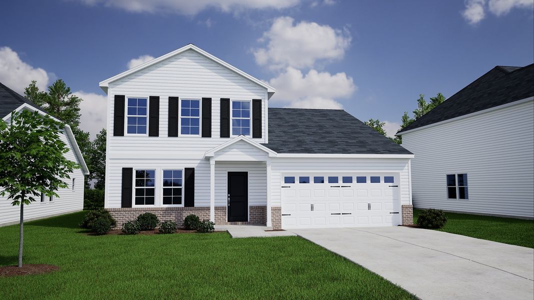 Representative exterior photo of a completed home built from the Pickens - Genesis Value Collection by Mungo Homes in Clairmont, Charlotte, NC (Image 11). Representative exterior photo of a completed home built from the Pickens - Genesis Value Collection by Mungo Homes in Clairmont, Charlotte, NC (Image 11).