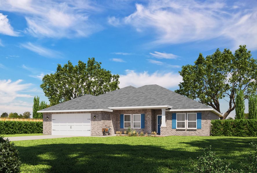 Representative exterior photo of a completed home built from the The Sapphire by Herbst Homes in Clear Water Landing, Milton, FL (Image 24).