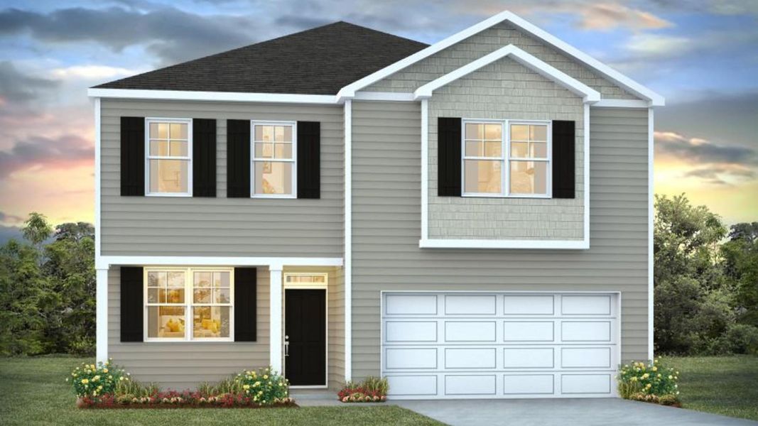 Representative exterior photo of a completed home built from the PENWELL by D.R. Horton in Carolina Groves, Moncks Corner, SC (Image 2).