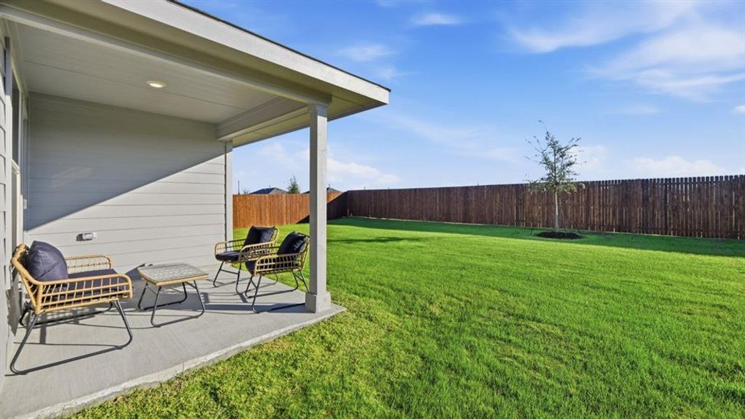 Exterior details and patio area of a home in Hickory Grove, Krum (Image 2). Exterior details and patio area of a home in Hickory Grove, Krum (Image 2).