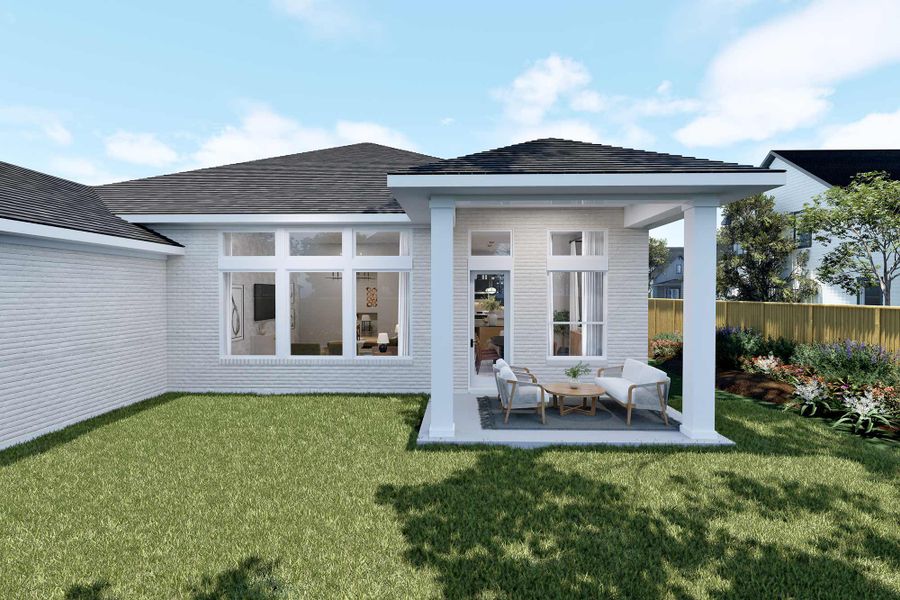 Representative exterior details of a home built from the The Ingram by David Weekley Homes in The Woodlands Hills - Summit Collection, Willis (Image 3).