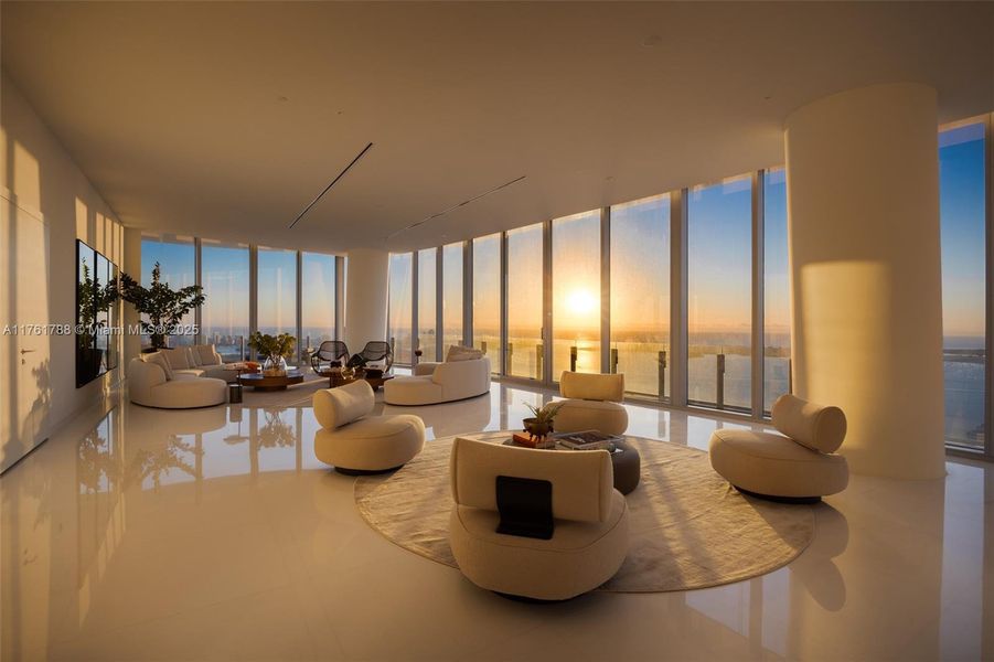 Exterior details and patio area of a home in Aston Martin Residences, Miami (Image 3).