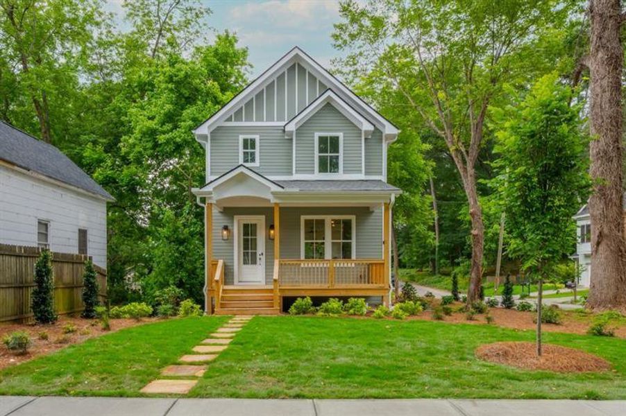 Front exterior of a new home in , Atlanta, GA, highlighting curb appeal (Image 21).