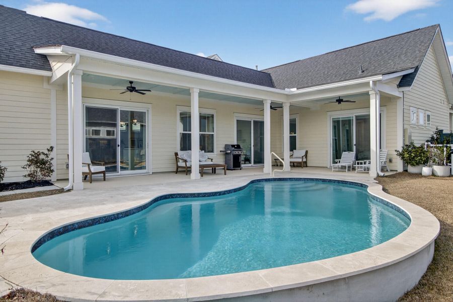 Exterior details and patio area of a home in The Domus Collection at Midtown Nexton, Summerville (Image 35). Exterior details and patio area of a home in The Domus Collection at Midtown Nexton, Summerville (Image 35).