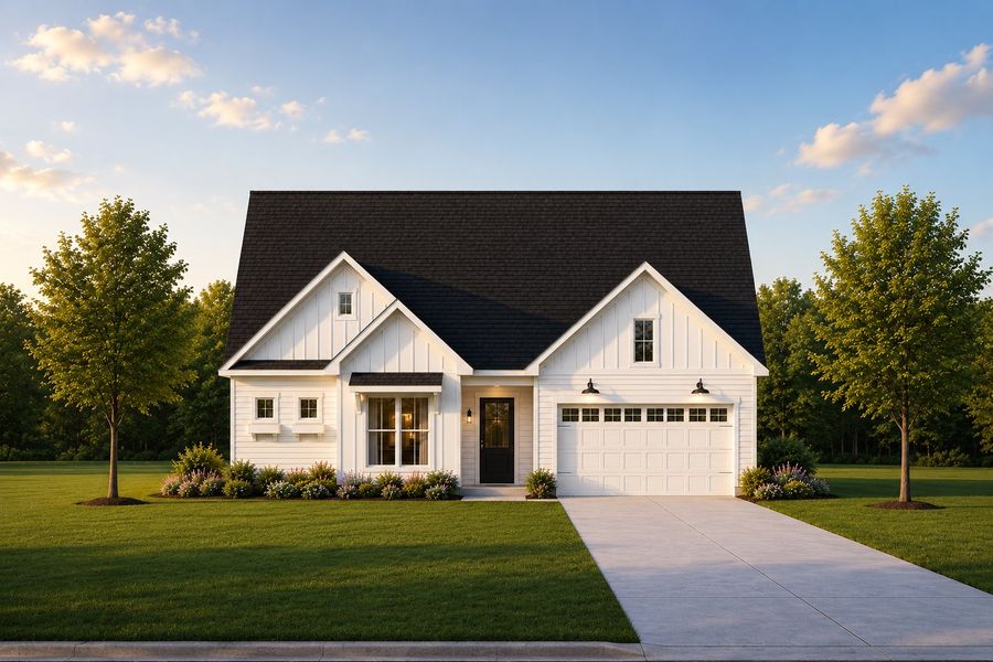 Representative exterior photo of a completed home built from the Madison by Acrew Homes in Country Club Creek, Ayden, NC (Image 1). Representative exterior photo of a completed home built from the Madison by Acrew Homes in Country Club Creek, Ayden, NC (Image 1).