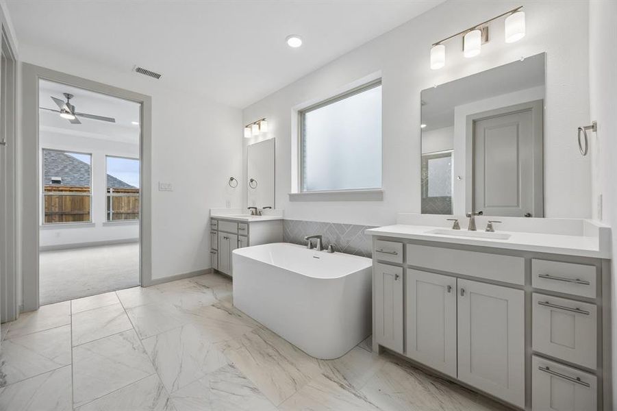 Ample room for two in this wonderful owner's bath!