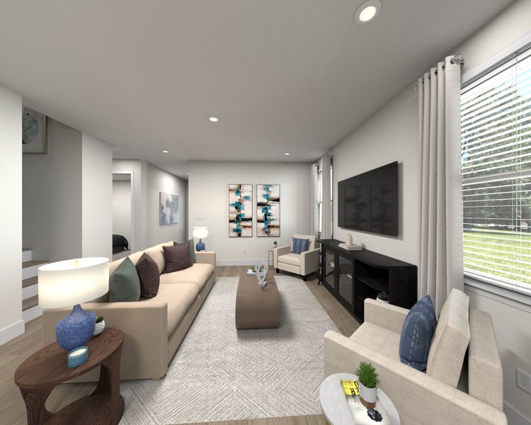 Furnished interior view inside a new home in Lakes at Bella Lago - Signature Series, Franklin (Image 4). Furnished interior view inside a new home in Lakes at Bella Lago - Signature Series, Franklin (Image 4).