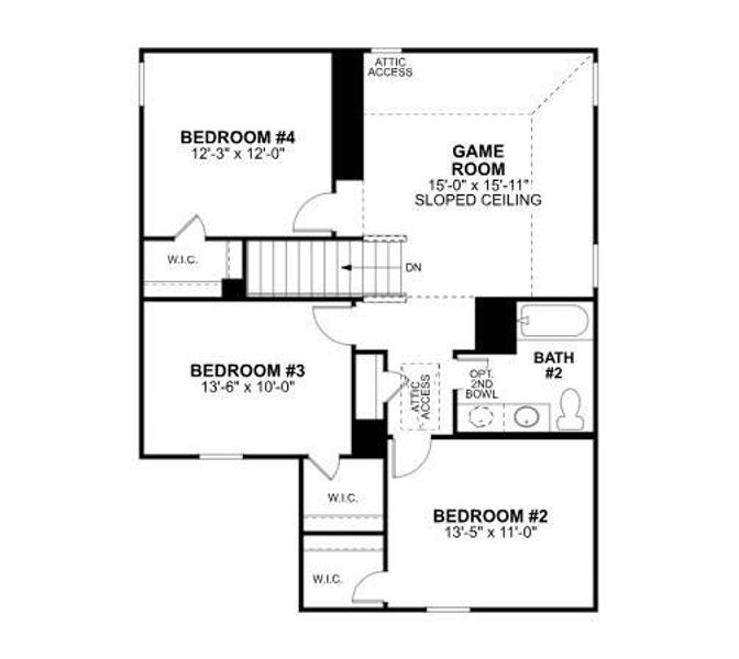 2D floor plan layout of this home in Summerview, Fulshear, TX (Image 4).