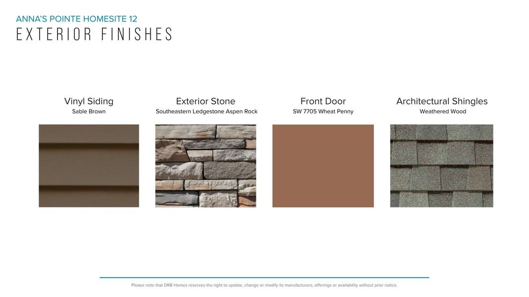 Sample of building materials used in homes in Anna's Pointe, Simpsonville (Image 17). Sample of building materials used in homes in Anna's Pointe, Simpsonville (Image 17).