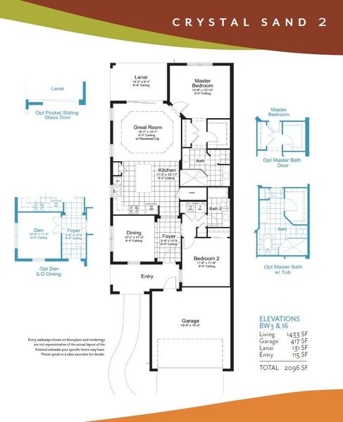 2D floor plan layout of this home in Wildleaf, Parrish, FL (Image 3).