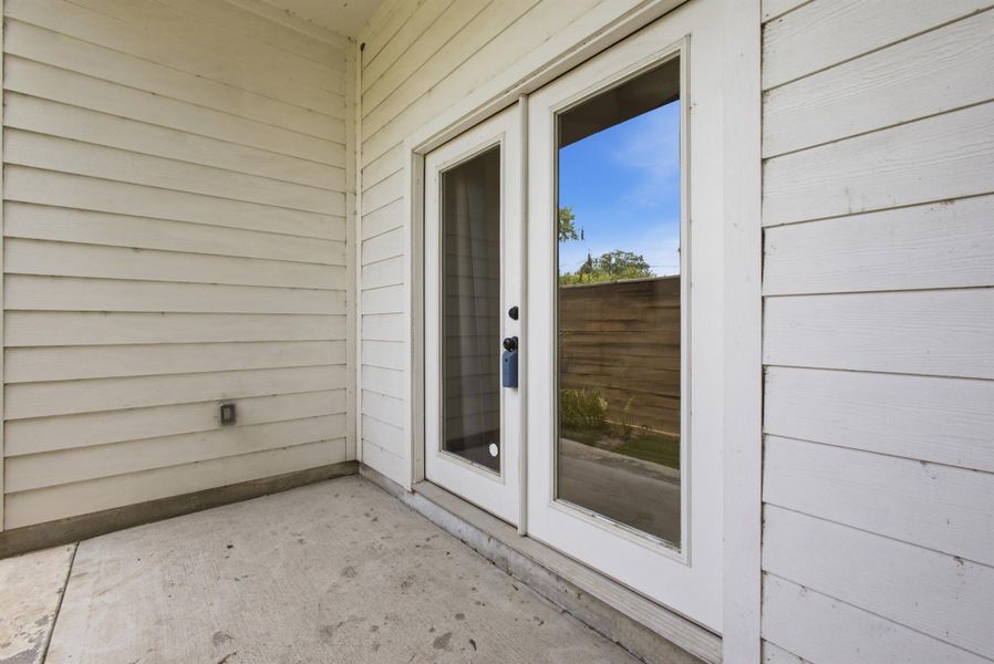 Exterior details and patio area of a home in , Houston (Image 3). Exterior details and patio area of a home in , Houston (Image 3).